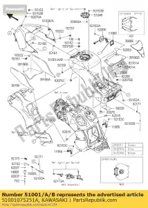 kawasaki 51001075251A tank-comp-fuel,d.gray zx1400ff - Bottom side