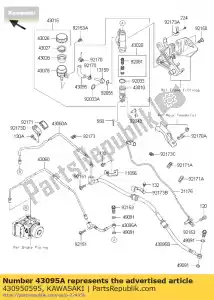 Kawasaki 430950595 slangrem, rr m / cilinder - Onderkant