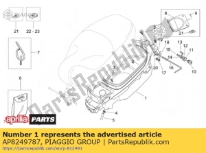 aprilia AP8249787 helm compartiment - Onderkant