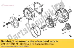 Aqui você pode pedir o guia, embreagem externa em Honda , com o número da peça 22116MBN671: