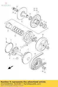 Suzuki 2121020H50 face, entraînement fixe - La partie au fond