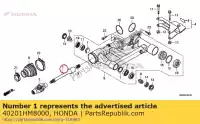 40201HM8000, Honda, albero, elica honda trx250ex sporttrax sportrax trx250x trx250tm trx250tm1 250 , Nuovo