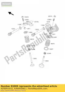 kawasaki 920091032 vis, réglage z250-a3 - La partie au fond