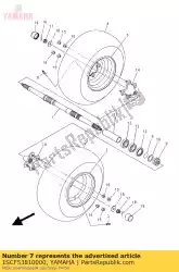 Here you can order the axle, wheel from Yamaha, with part number 1SCF53810000: