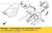 77240MAZ000, Honda, cable de bloqueo del asiento honda cbx4  dc cb super four f cb1300x4 1300 , Nuevo