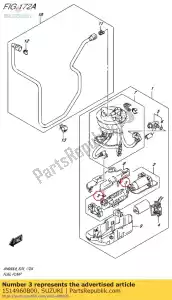 Suzuki 1514960B00 o ring, brandstof, uit - Onderkant