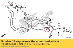 Honda 9390132320 screw, tapping, 3x12 - Bottom side