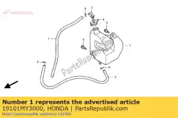 tank, reserve van Honda, met onderdeel nummer 19101MY3000, bestel je hier online: