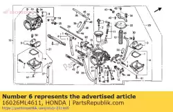 brandstof gezamenlijke set a van Honda, met onderdeel nummer 16026ML4611, bestel je hier online: