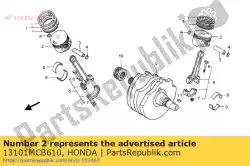 Ici, vous pouvez commander le piston (std.) auprès de Honda , avec le numéro de pièce 13101MCB610: