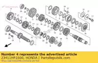 23411HP1600, Honda, engrenage, arbre intermédiaire bas (29t) honda trx 450 2006 2007 2008 2009, Nouveau