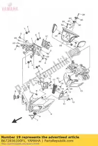 yamaha B672836100P1 placa delantera - Lado inferior