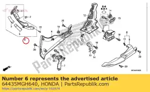 Honda 64435MGH640 guia, ar - Lado inferior