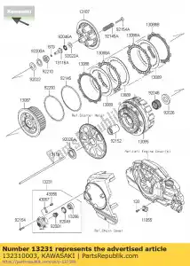 Kawasaki 132310003 release-assy-koppeling - Onderkant