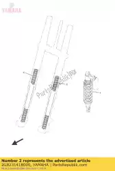 Ici, vous pouvez commander le ressort, fourche avant auprès de Yamaha , avec le numéro de pièce 2GB23141B000: