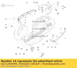 Qui puoi ordinare terminale posteriore spoiler sinistro da Piaggio Group , con numero parte 62212940M5: