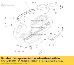 Piaggio Group 62212940M5 terminale posteriore spoiler sinistro - Il fondo