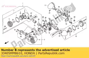 Honda 33405MM8610 reflector comp., r - Onderkant