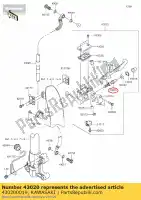 430200019, Kawasaki, hamulec t?okowy klx150eef kawasaki  d tracker 150 2016 2017 2018 2019 2021, Nowy