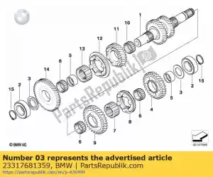 bmw 23317681359 vulring - 25x42x1,875 - Onderkant