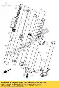 suzuki 5112136E60 bush, slide - Bottom side