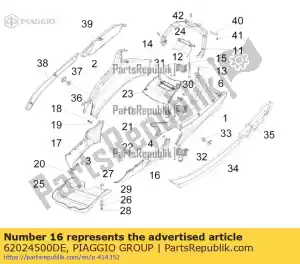 Piaggio Group 62024500DE spoiler esquerdo x8 - Lado inferior