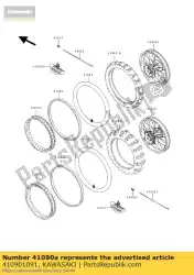 Ici, vous pouvez commander le roue sous-assy, ?? Fr auprès de Kawasaki , avec le numéro de pièce 410901091: