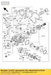 Here you can order the shaft,bevel,fr from Kawasaki, with part number 131071525: