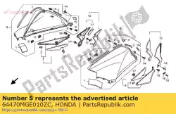 dekking ass., r. Benzinetank van Honda, met onderdeel nummer 64470MGE010ZC, bestel je hier online:
