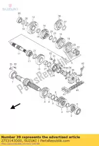 suzuki 2753143D00 espaciador, motor m - Lado inferior