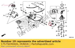 Aqui você pode pedir o tampa do conector de combustível em Honda , com o número da peça 17575K99A00: