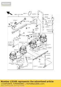 kawasaki 131691869 plaat carburateursteun zx900-a1 - Onderkant