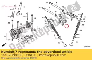 Honda 14432HN8000 arm, ex. klep rocker - Onderkant