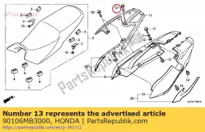 honda 90106MB3000 parafuso, flange especial, 8x30 - Lado inferior