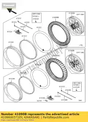 Here you can order the wheel,rr,1. 85x19,al nipp kx125 from Kawasaki, with part number 41090003710Y: