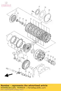 yamaha 999990381200 set met aangedreven tandwielen. - Onderkant