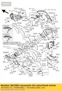 kawasaki 391560175 almohadilla, cubierta de viento caliente zx1400a6f - Lado inferior