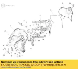 Aqui você pode pedir o porta de combustível em Piaggio Group , com o número da peça 67308640DE: