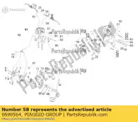 6690564, Piaggio Group, Soporte de abs con i.p. aprilia srv zapm55103, zd4m55104, zapm55104 850 2012 2016 2017 2018 2019, Nuevo