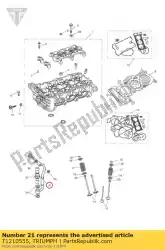 assy pijp, olietoevoer, nokkenas van Triumph, met onderdeel nummer T1210555, bestel je hier online: