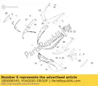 1B0008545, Piaggio Group, moulure avant droite piaggio x x10 125 350 500 2012 2013, Nouveau