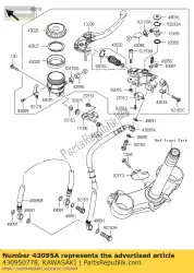 Ici, vous pouvez commander le frein-tuyau, fr, 693mm zx636edf auprès de Kawasaki , avec le numéro de pièce 430950778: