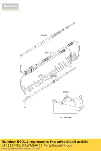 kawasaki 540111402 embreagem de cabo zx900-e1p - Lado inferior