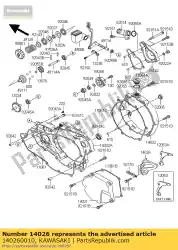 Ici, vous pouvez commander le couvercle-chaîne kx250-r1 auprès de Kawasaki , avec le numéro de pièce 140260010: