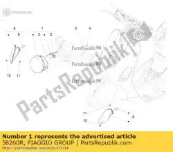 Ici, vous pouvez commander le unité de phare auprès de Piaggio Group , avec le numéro de pièce 58260R: