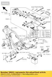 Ici, vous pouvez commander le harnais, principal auprès de Kawasaki , avec le numéro de pièce 260311303: