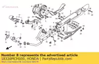 18320MCH000, Honda, pijp fr. uitlaat honda vtx  c1 c vtx1800c vtx1800c1 1800 , Nieuw