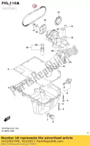 Suzuki 1631001H00 conjunto de cadena, aceite - Lado inferior