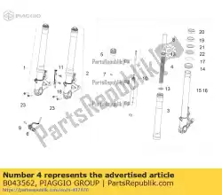 Qui puoi ordinare forcella a molla da Piaggio Group , con numero parte B043562: