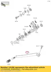 hendel-verandering, pedaal ej800acf van Kawasaki, met onderdeel nummer 131560568, bestel je hier online: